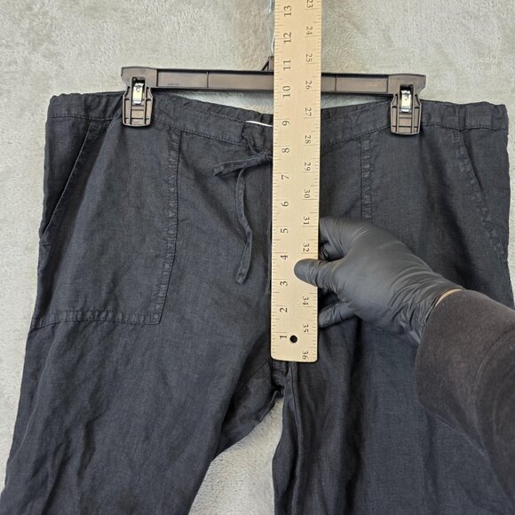 Victoria's Secret Pants Womens 8 Black Linen Drawstring Wide Leg Beach Lounge - Picture 3 of 12